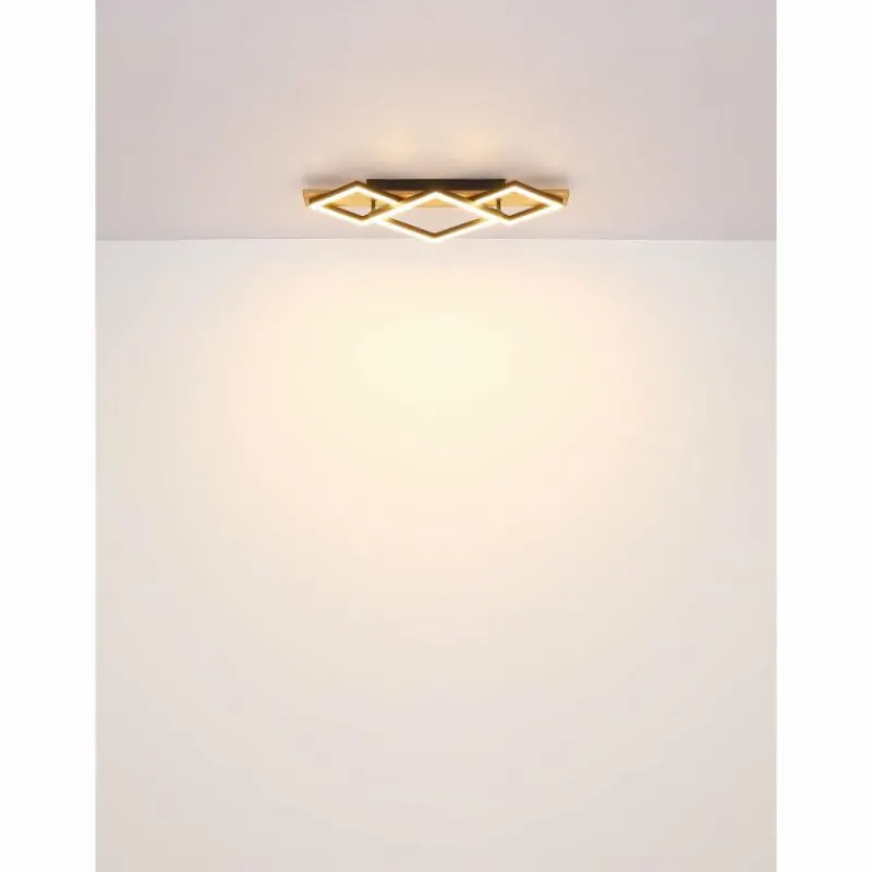 Lampes En Bois-Luminaires Globo Lighting I Plafonnier LED Gris, Noir, 1 lumière