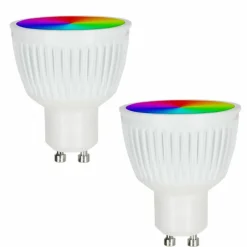 Idual GU10 LED RGB 6,5 watt 2200-6500 kelvin 345 lumen Lot de 2 avec télécommande