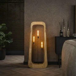 Lampes En Bois-hofstein Idzaard Lampadaire Écru, 3 lumières