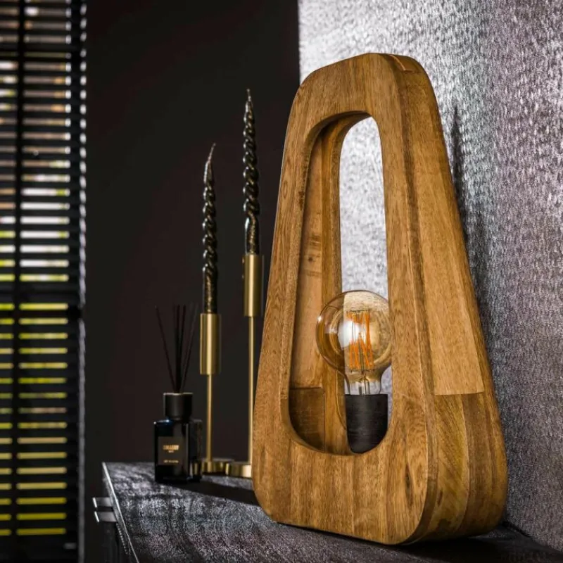 Lampes En Bois-hofstein Idzaard Lampe à poser Écru, 1 lumière