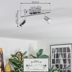 hofstein Ilaro Plafonnier, Spot de plafond Chrome, 2 lumières* Spots Et Projecteurs