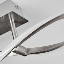 hofstein Imatro Plafonnier LED Nickel mat, Argenté, 2 lumières