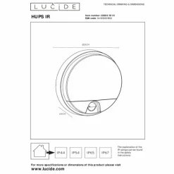 Luminaires Lucide IR Lampe murale d´extérieur LED Blanc, 1 lumière, Détecteur de mouvement