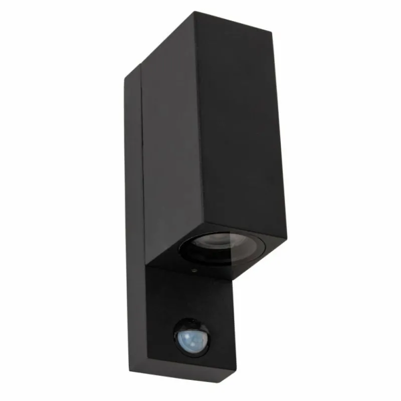 Luminaires Lucide IR Lampe murale d´extérieur Noir, 2 lumières, Détecteur de mouvement