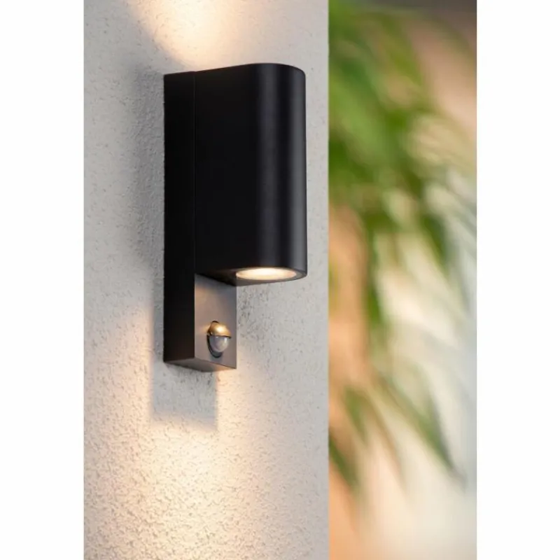 Luminaires Lucide IR Lampe murale d´extérieur Noir, 2 lumières, Détecteur de mouvement