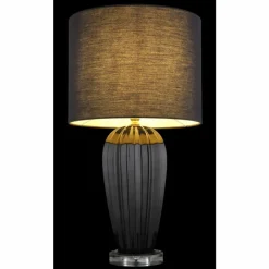 Lampes En Tissu-Luminaires Globo Lighting Irina Lampe à poser Noir, Transparent, 1 lumière