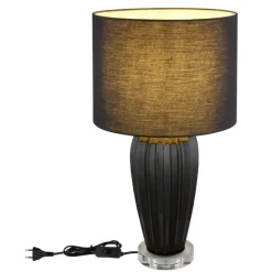 Lampes En Tissu-Luminaires Globo Lighting Irina Lampe à poser Noir, Transparent, 1 lumière