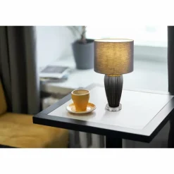 Lampes En Tissu-Luminaires Globo Lighting Irina Lampe à poser Noir, Transparent, 1 lumière