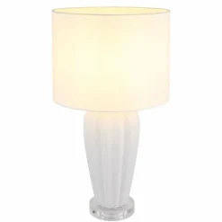 Lampes En Tissu-Luminaires Globo Lighting Irina Lampe à poser Transparent, Blanc, 1 lumière