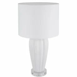 Lampes En Tissu-Luminaires Globo Lighting Irina Lampe à poser Transparent, Blanc, 1 lumière