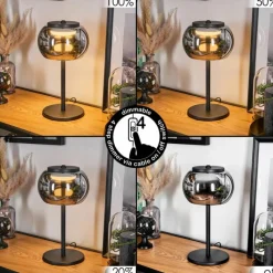 Suspension Verre Fumé-Lampe Izenave à poser, Liseuse LED Noir, 1 lumière