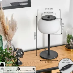 hofstein Izenave Lampe à poser, Liseuse Noir, 1 lumière