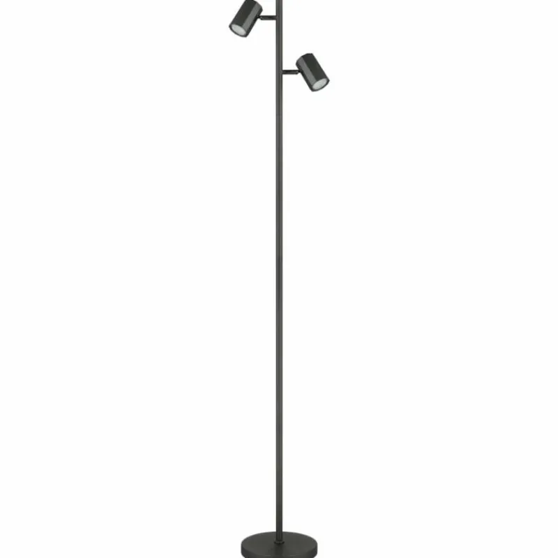 Luminaires Globo Lighting James Lampadaire Gris, 2 lumières* Lampadaires Et Lampes Sur Pied