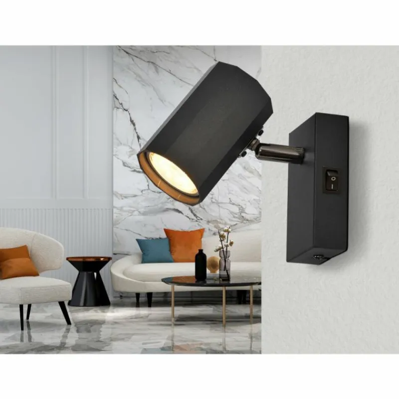 Luminaires Globo Lighting James Plafonnier, Spot de plafond, Applique murale, Spot mural Noir, 1 lumière* Spots Et Projecteurs