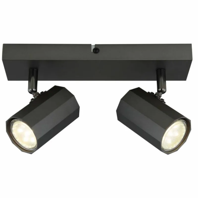 Luminaires Globo Lighting James Plafonnier, Spot de plafond, Applique murale, Spot mural Gris, 2 lumières* Spots Et Projecteurs