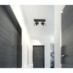 Luminaires Globo Lighting James Plafonnier, Spot de plafond, Applique murale, Spot mural Gris, 2 lumières* Spots Et Projecteurs