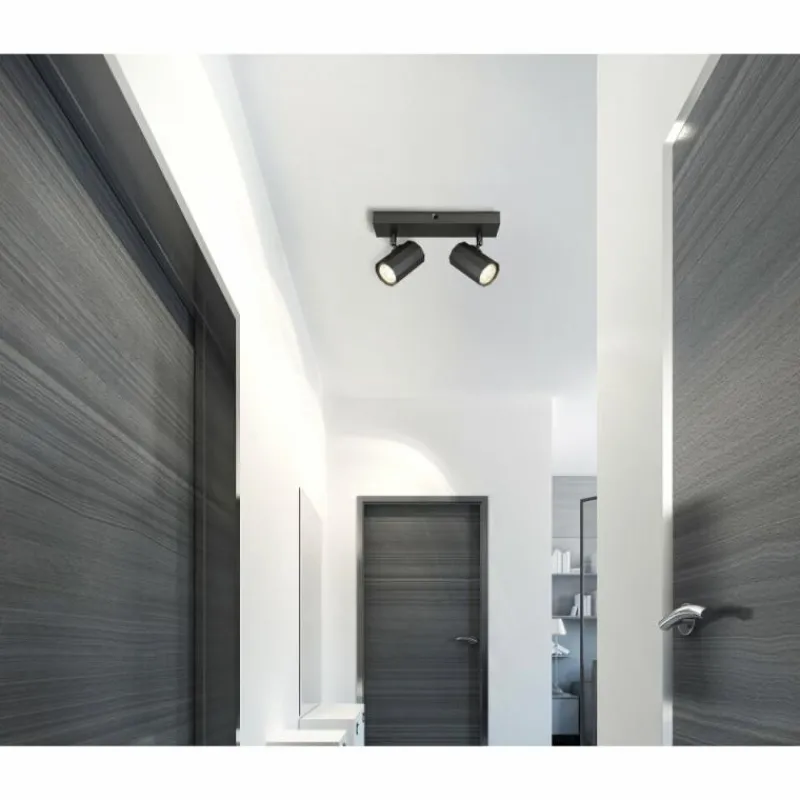 Luminaires Globo Lighting James Plafonnier, Spot de plafond, Applique murale, Spot mural Gris, 2 lumières* Spots Et Projecteurs