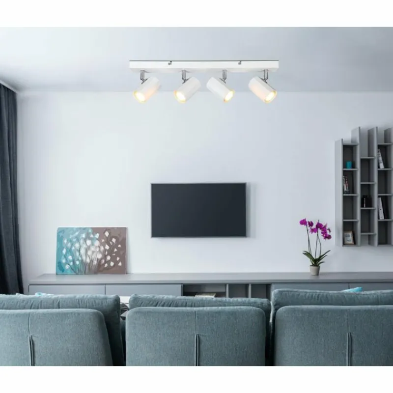 Luminaires Globo Lighting James Plafonnier, Spot de plafond, Applique murale, Spot mural Blanc, 4 lumières* Spots Et Projecteurs