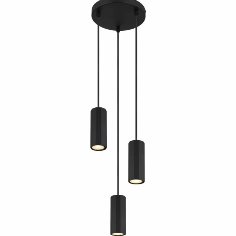 Luminaires Globo Lighting James Suspension Noir, 3 lumières* Suspensions