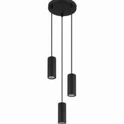 Luminaires Globo Lighting James Suspension Noir, 3 lumières* Suspensions