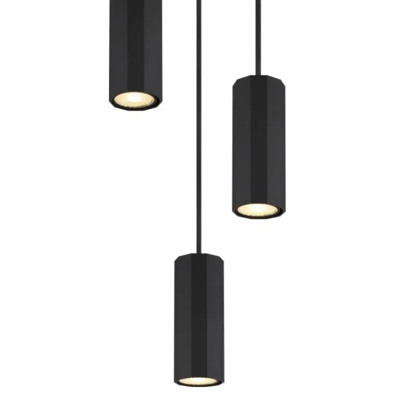 Luminaires Globo Lighting James Suspension Noir, 3 lumières* Suspensions