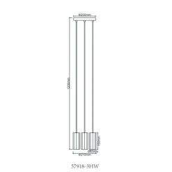 Luminaires Globo Lighting James Suspension Blanc, 3 lumières* Suspensions