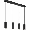 Luminaires Globo Lighting James Suspension Noir, 4 lumières* Suspensions