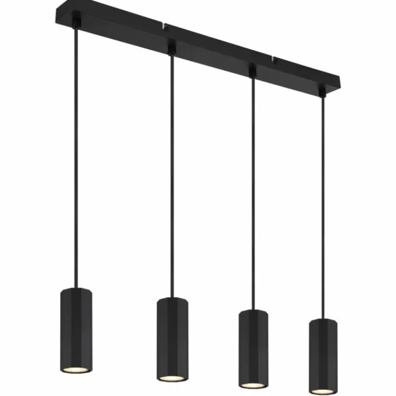 Luminaires Globo Lighting James Suspension Noir, 4 lumières* Suspensions