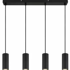 Luminaires Globo Lighting James Suspension Noir, 4 lumières* Suspensions