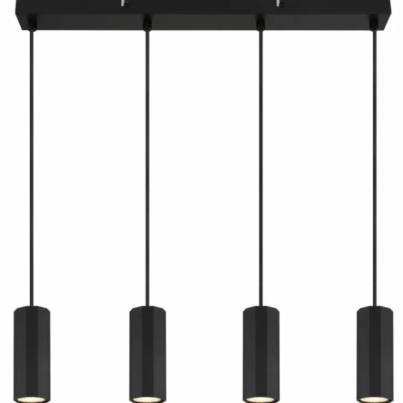 Luminaires Globo Lighting James Suspension Noir, 4 lumières* Suspensions