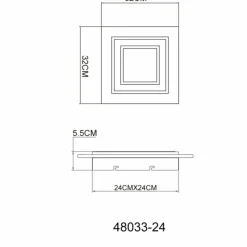 Luminaires Globo Lighting Jayden Plafonnier LED Anthracite, 1 lumière* Éclairage Led