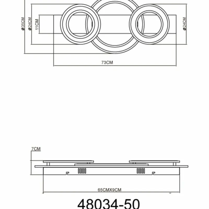 Luminaires Globo Lighting Jayden Plafonnier LED Anthracite, 1 lumière* Éclairage Led