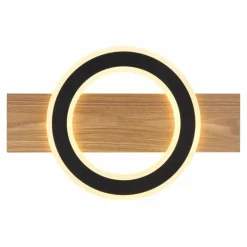 Lampes En Bois-Luminaires Globo Lighting Jayden Plafonnier LED Bois foncé, Écru, 1 lumière