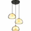 Suspension Verre Fumé-Luminaires Globo Lighting Jella Suspension Noir, 3 lumières
