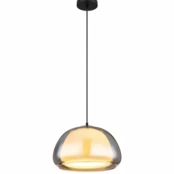 Suspension Verre Fumé-Luminaires Globo Lighting Jella Suspension Noir, 1 lumière