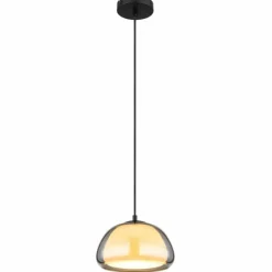 Suspension Verre Fumé-Luminaires Globo Lighting Jella Suspension Noir, 1 lumière