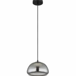 Suspension Verre Fumé-Luminaires Globo Lighting Jella Suspension Noir, 1 lumière