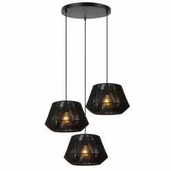 Lampes En Tissu-Luminaires Lucide JESSICA Suspension Noir, 3 lumières