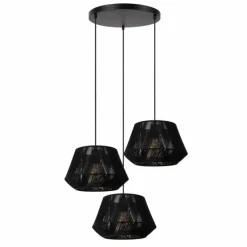 Lampes En Tissu-Luminaires Lucide JESSICA Suspension Noir, 3 lumières