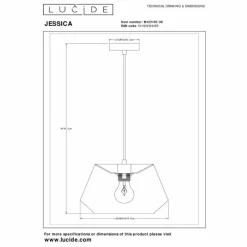 Lampes En Tissu-Luminaires Lucide JESSICA Suspension Noir, 1 lumière