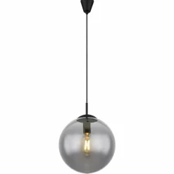 Suspension Verre Fumé-Luminaires Globo Lighting JOEL Suspension Noir, 1 lumière
