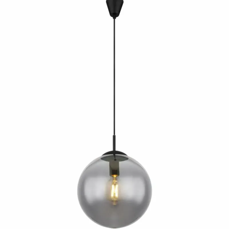 Suspension Verre Fumé-Luminaires Globo Lighting JOEL Suspension Noir, 1 lumière