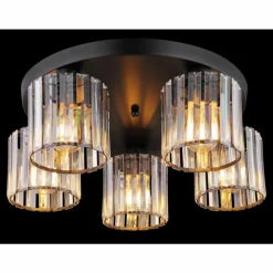 Luminaires Globo Lighting Jordana Plafonnier Noir, 5 lumières* Plafonniers