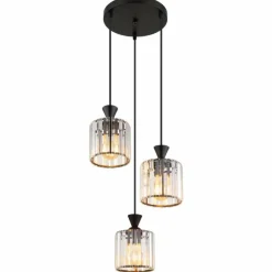Luminaires Globo Lighting Jordana Suspension Noir, 3 lumières* Suspensions