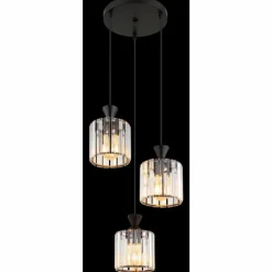 Luminaires Globo Lighting Jordana Suspension Noir, 3 lumières* Suspensions