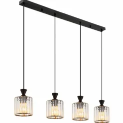 Luminaires Globo Lighting Jordana Suspension Noir, 4 lumières* Suspensions