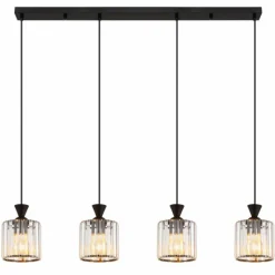 Luminaires Globo Lighting Jordana Suspension Noir, 4 lumières* Suspensions