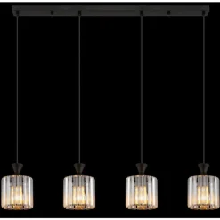 Luminaires Globo Lighting Jordana Suspension Noir, 4 lumières* Suspensions