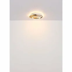 Lampes En Bois-Luminaires Globo Lighting Julio Plafonnier LED Bois foncé, Écru, 1 lumière