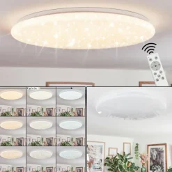 hofstein Junor Plafonnier LED Blanc, 1 lumière, Télécommandes